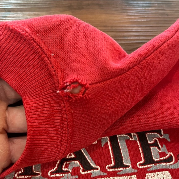 Vintage 80s Ohio State Buckeyes Brutus Football Red Crewneck Sz Large - Picture 7 of 8